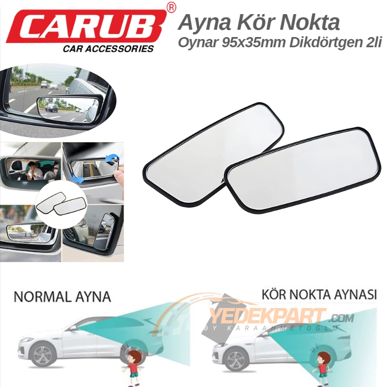 CARUB Ayna Kör Nokta Oynar 95x35mm Dikdörtgen 2li